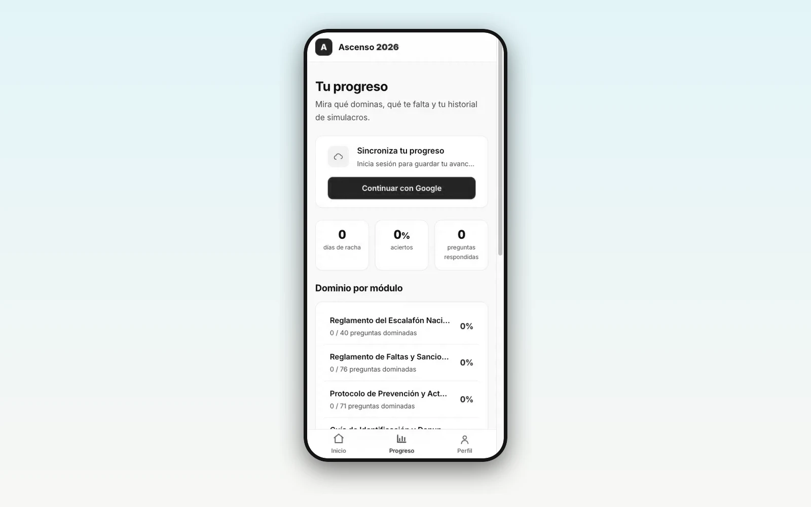 Ascenso de Categoría — PWA de estudio docente — captura 4