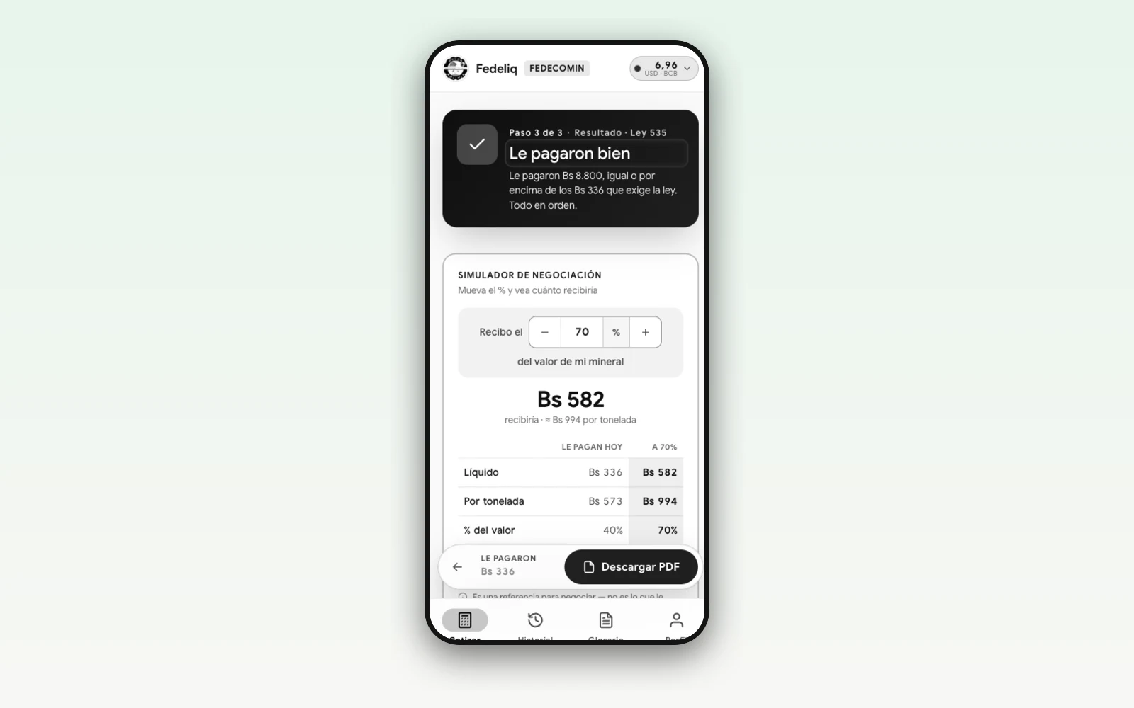 Fedeliq (Liqmin V4) — Liquidación minera — vista principal