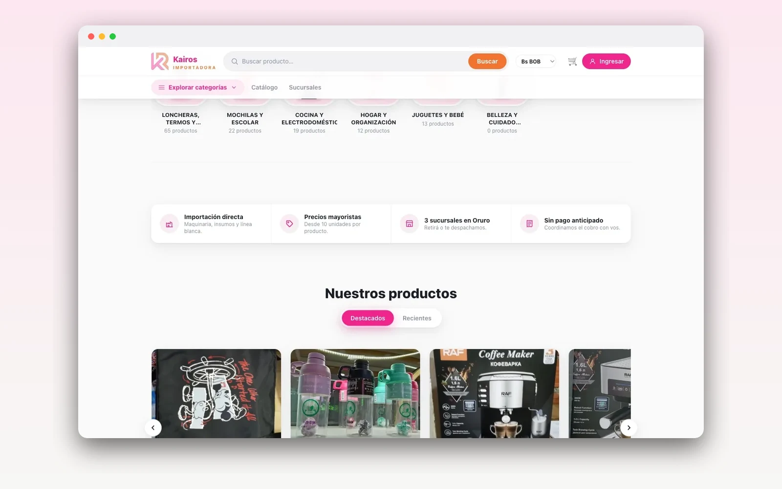 Kairos — Gestión + e-commerce multi-sucursal