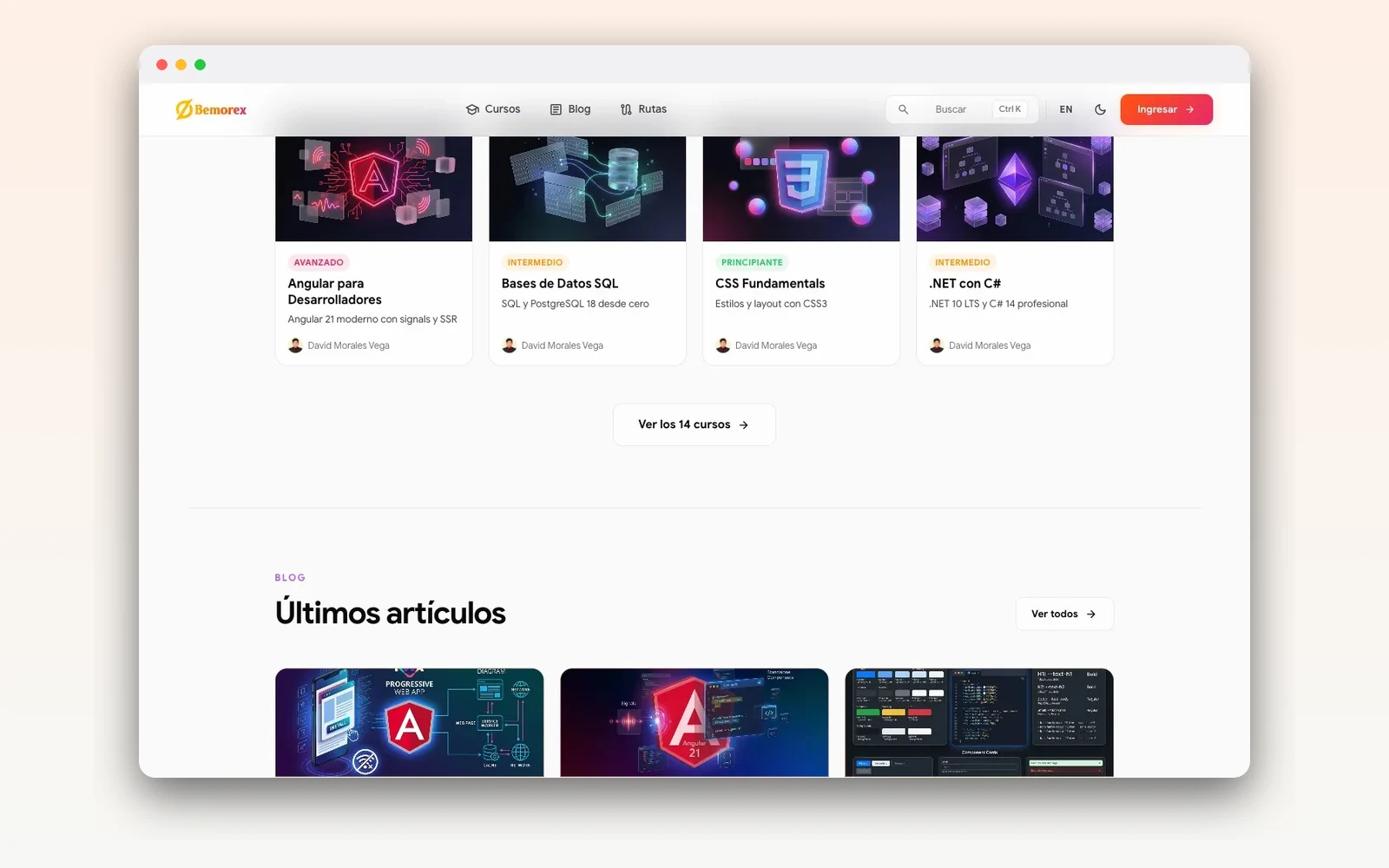 Bemorex Learn — Plataforma de aprendizaje