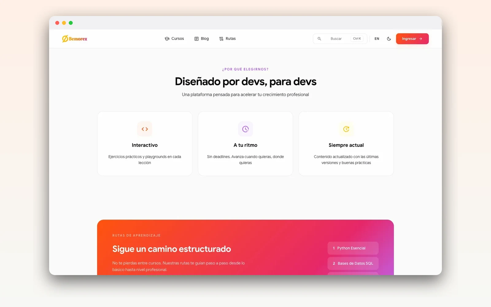 Bemorex Learn — Plataforma de aprendizaje — captura 2