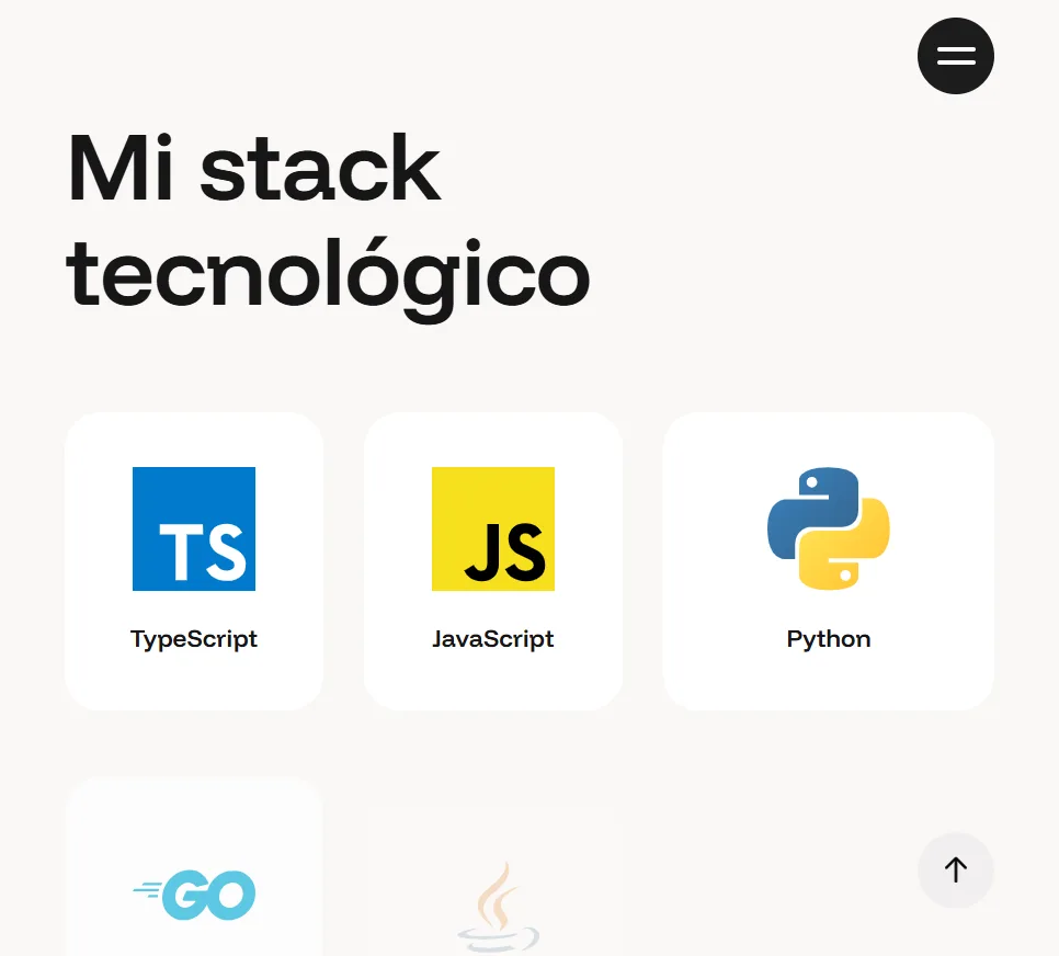 Portafolio - Hero section con video y marquee animations