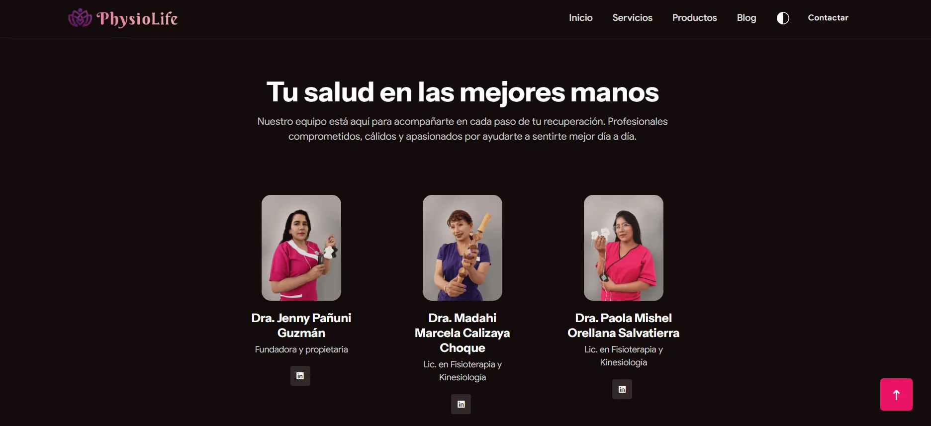 PhysioLife - Diseño responsive del sitio web