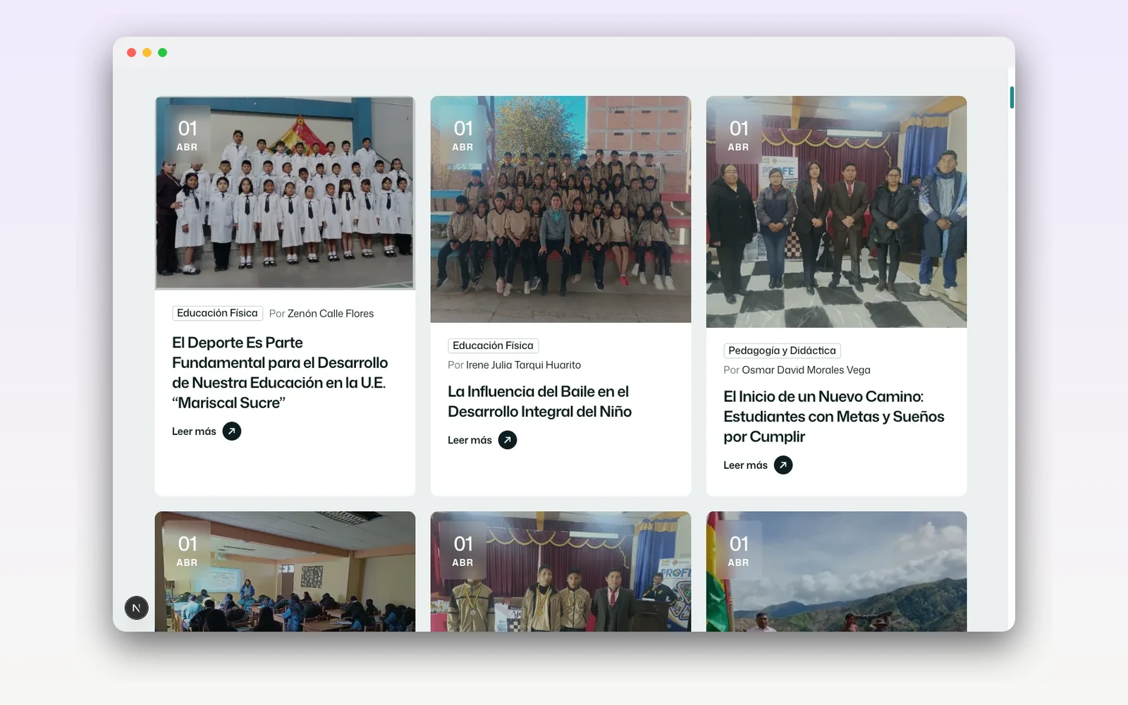 Revista Renacer — Plataforma editorial — captura 3