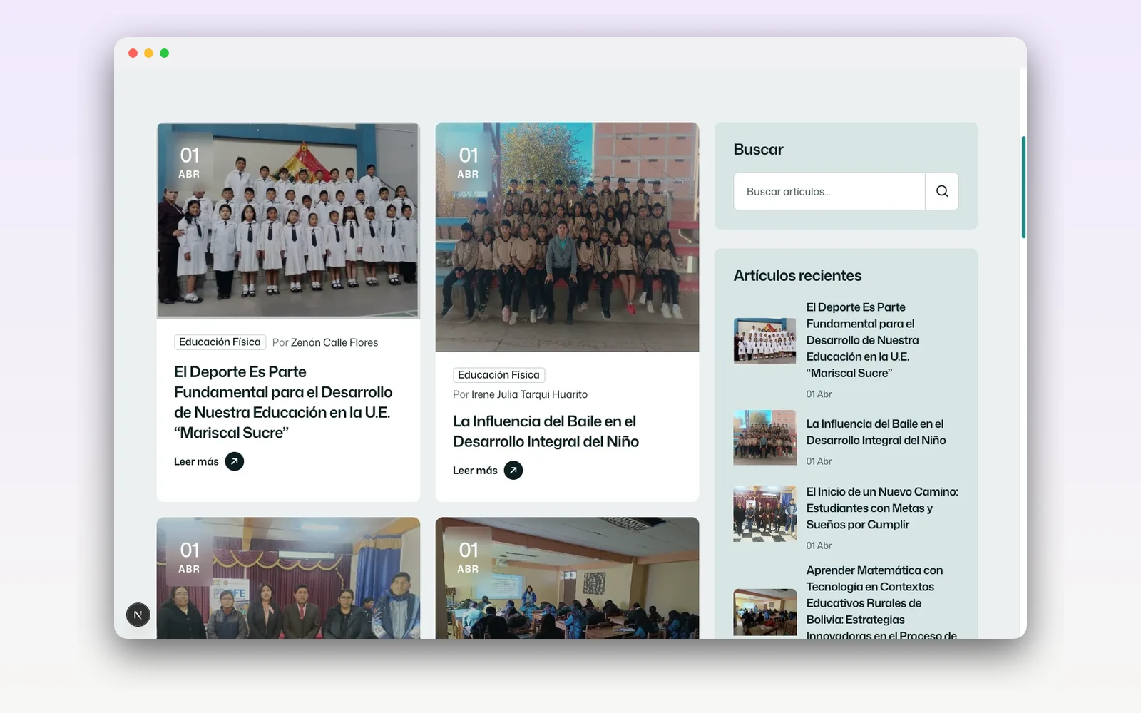 Revista Renacer — Plataforma editorial — captura 4