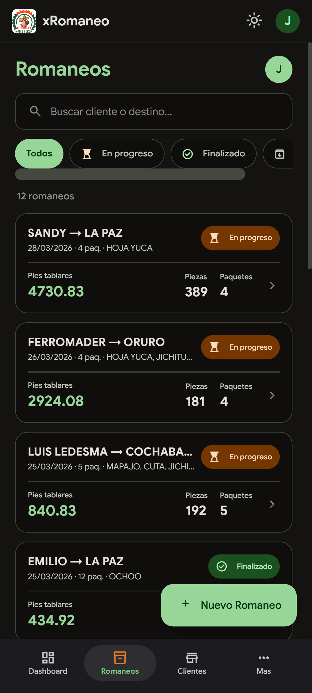 Romaneo - Celular romaneos modo oscuro