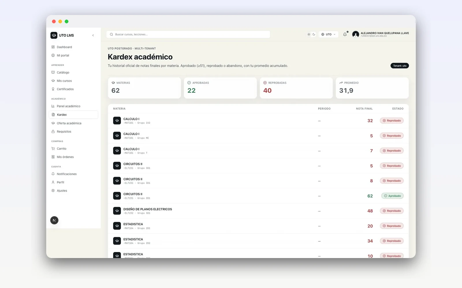 UTO Learn — LMS de postgrado — captura 2