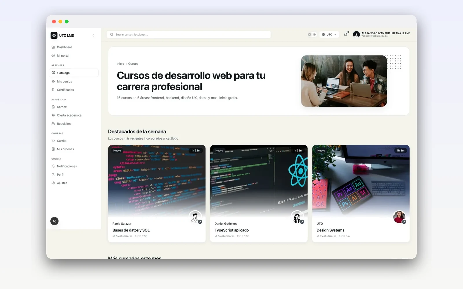UTO Learn — LMS de postgrado — captura 3