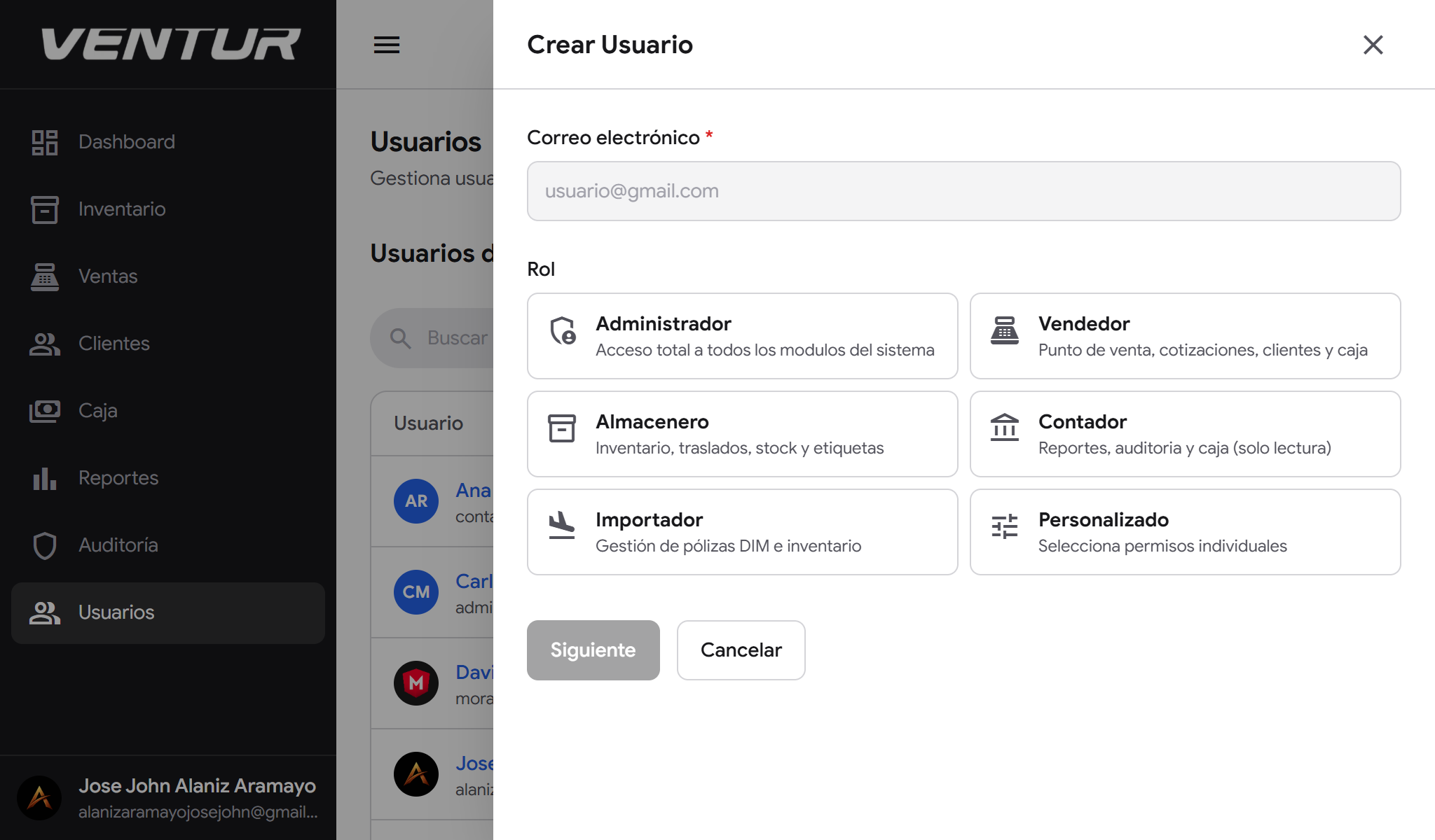 venture-laptop-cotizaciones-black — Pipeline de cotizaciones en modo oscuro