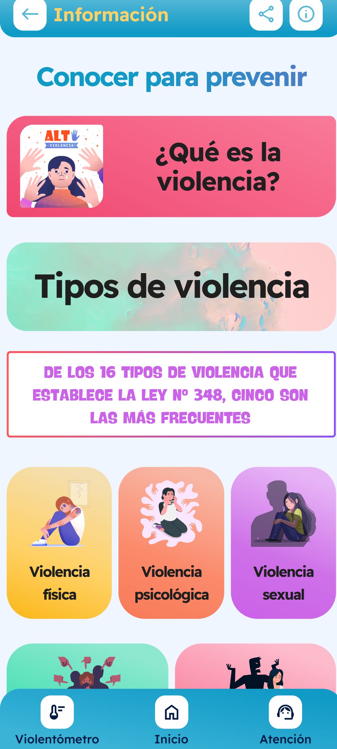 Vive Sin Miedo - Pantalla auxilio