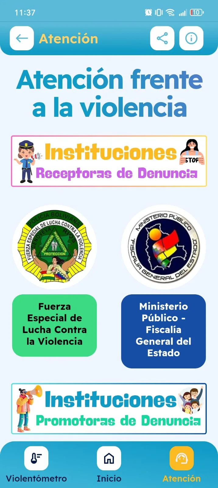 Vive Sin Miedo - Mapa de instituciones y denuncia