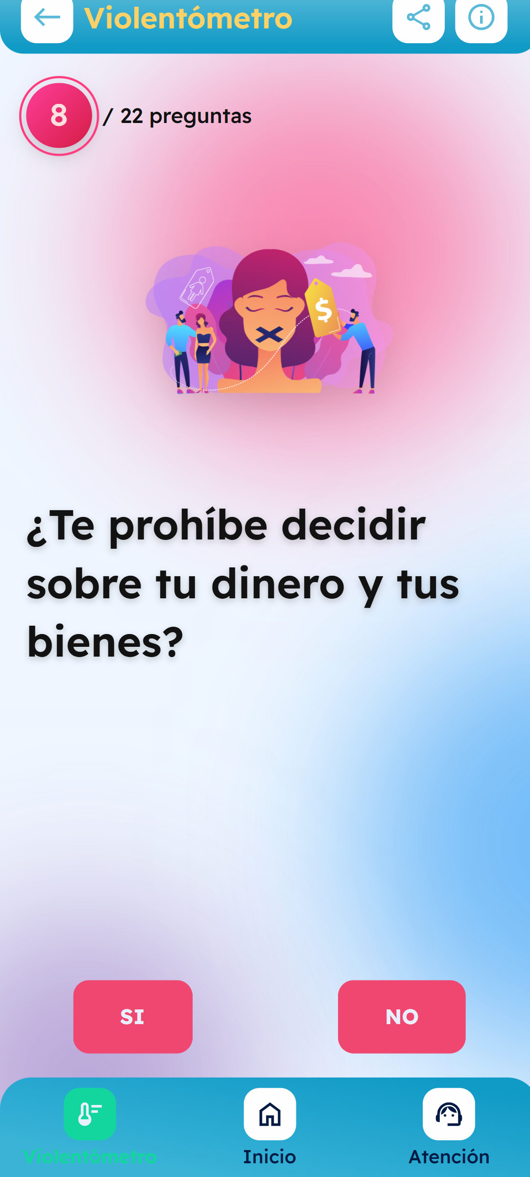 Vive Sin Miedo - Pantalla auxilio