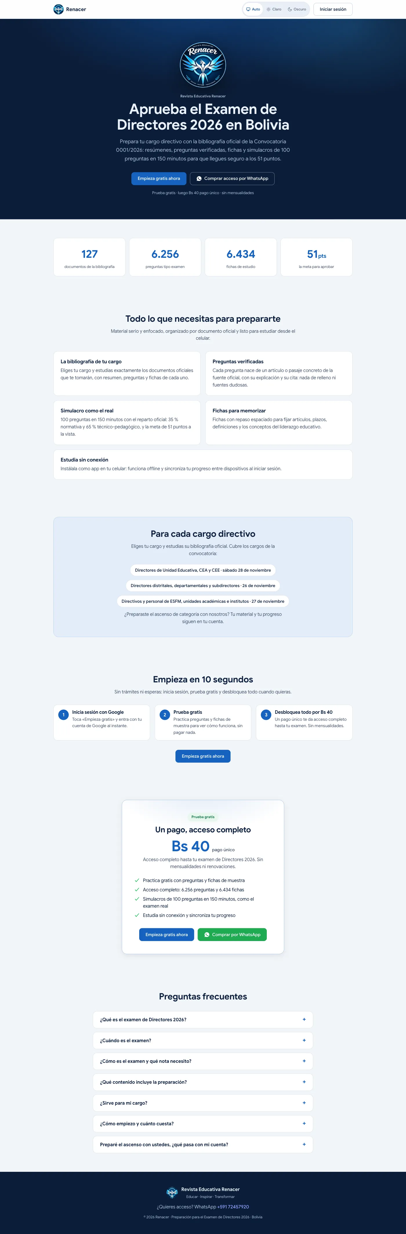 Renacer, página completa: portada completa