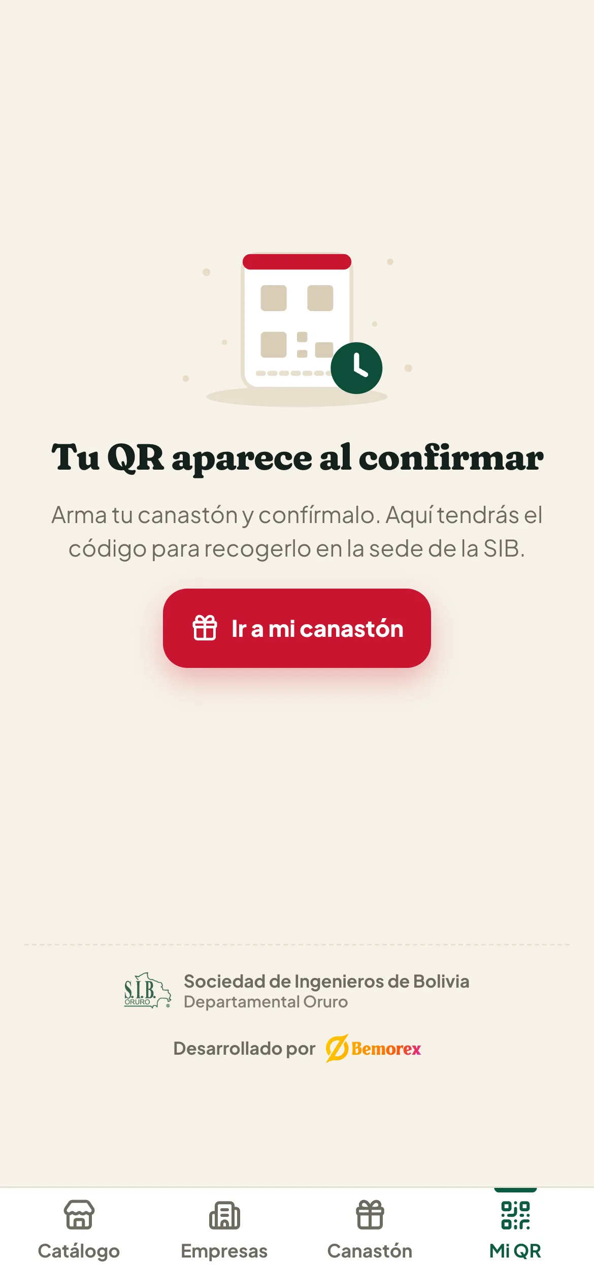 Canastón SIB en el celular: mi QR