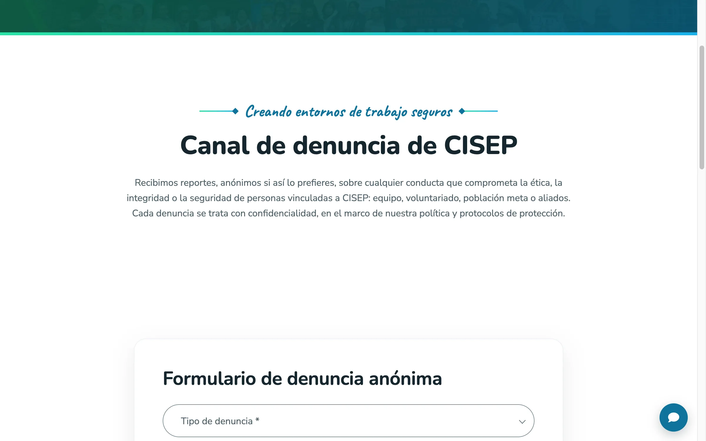 CISEP: formulario de denuncia anónima