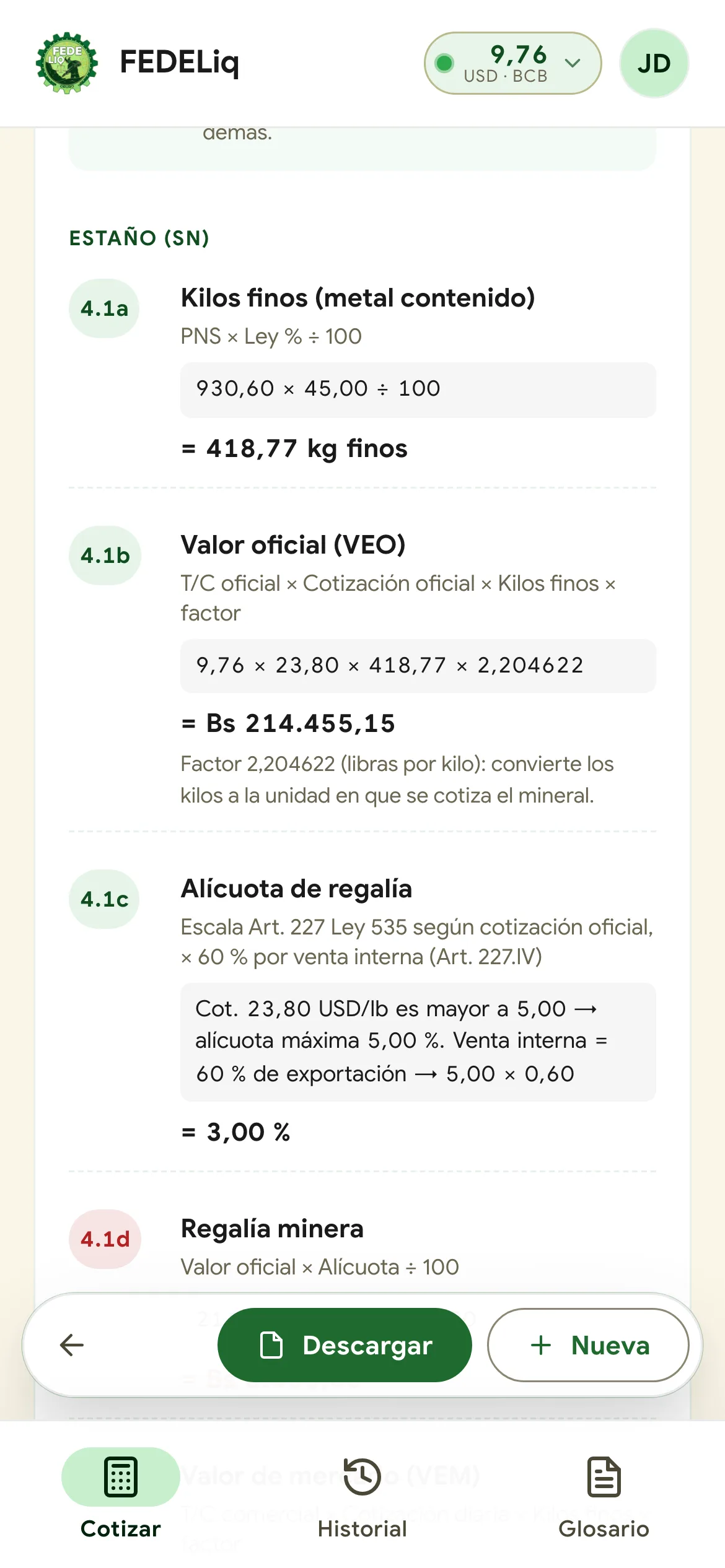 Paso 4: alícuota del Art. 227 explicada