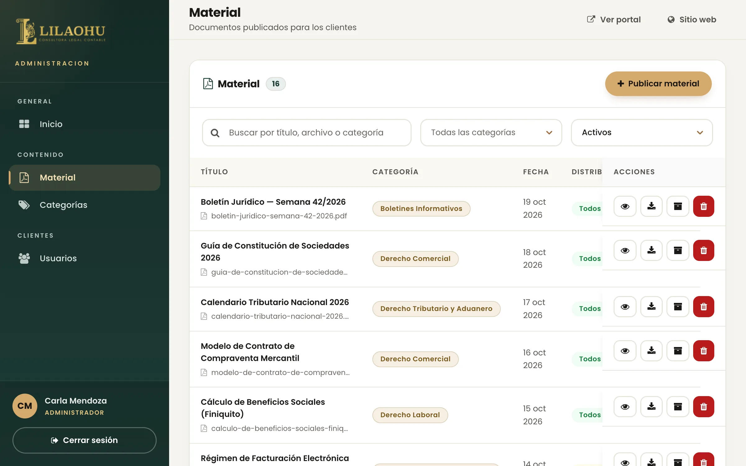 LILAOHU: material publicado