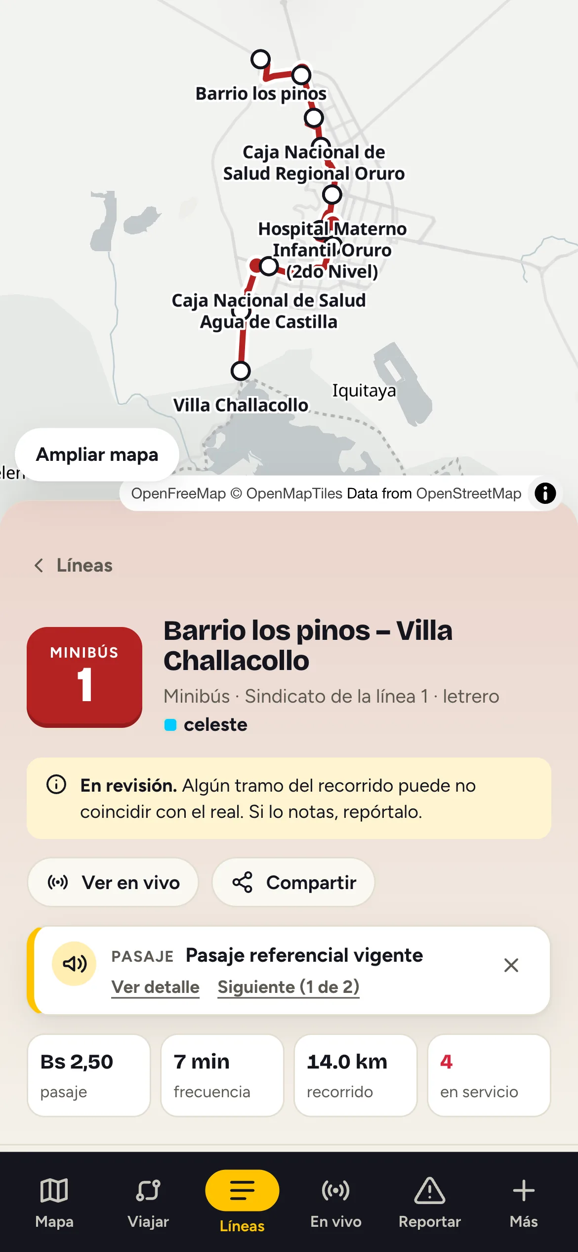 Ñan en modo claro: línea 1A