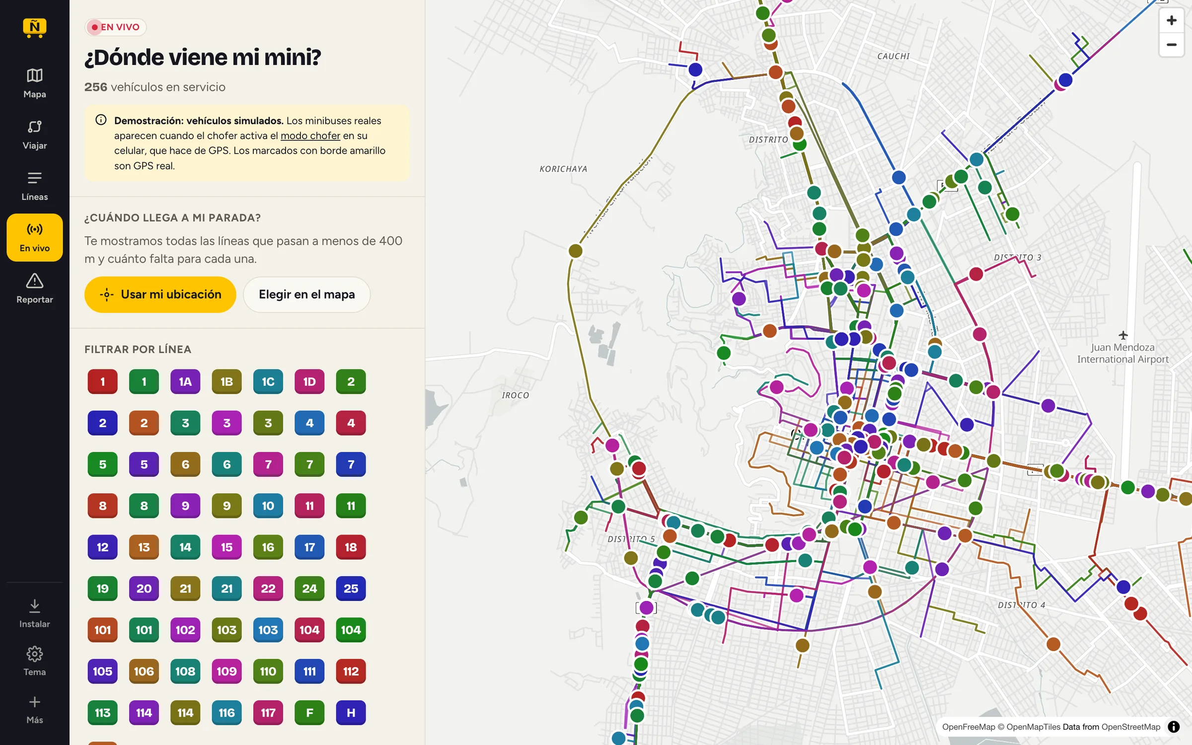 Ñan: flota en vivo sobre el mapa