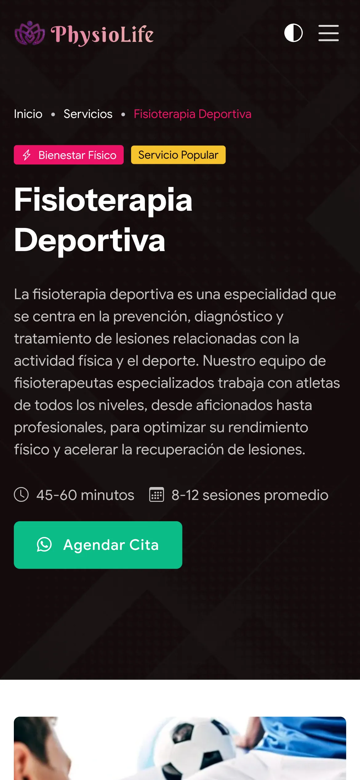 PhysioLife en el celular: fisioterapia deportiva