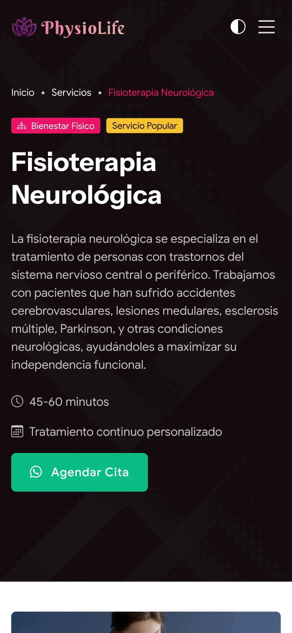 PhysioLife en el celular: fisioterapia neurológica