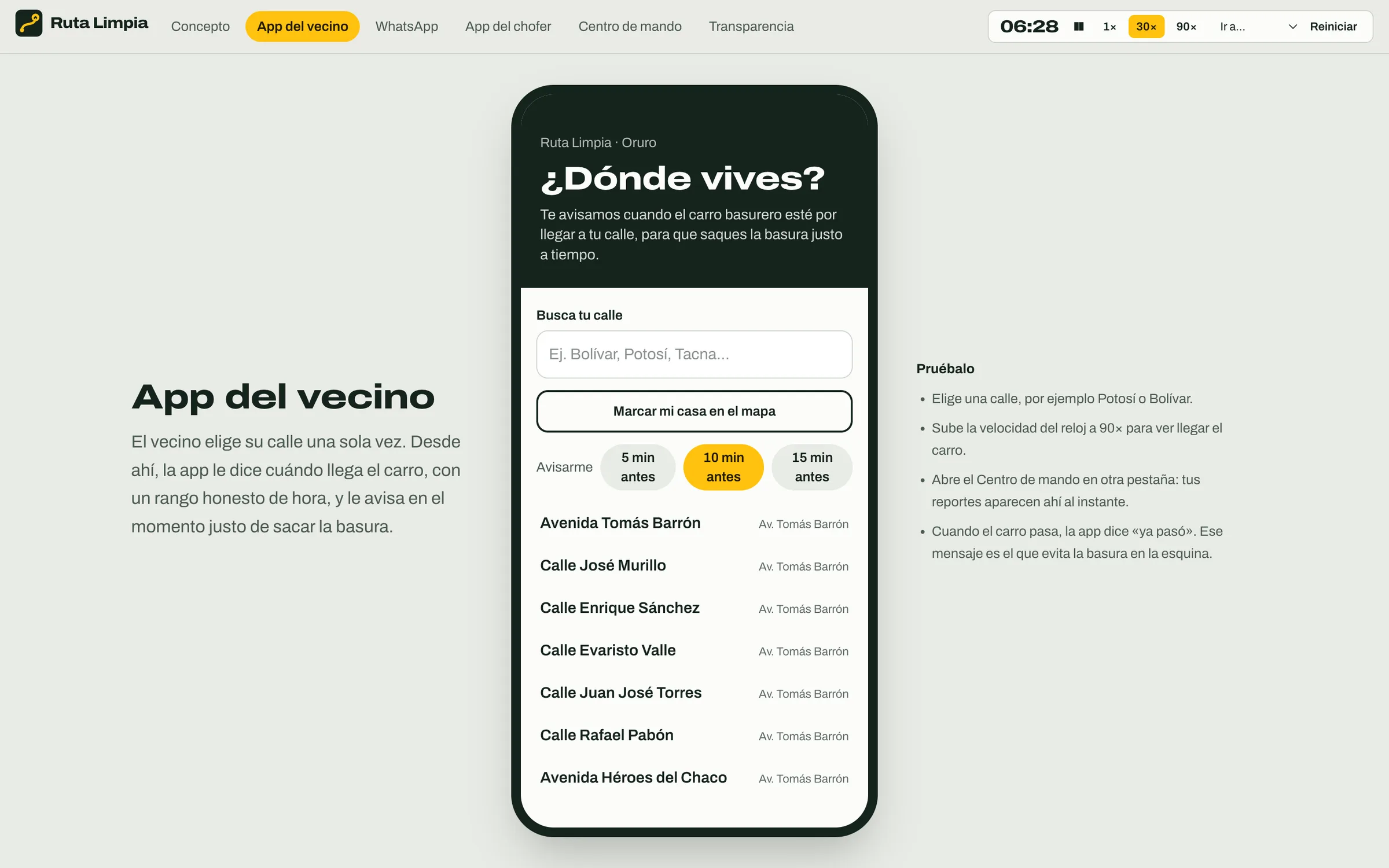 Ruta Limpia: app del vecino