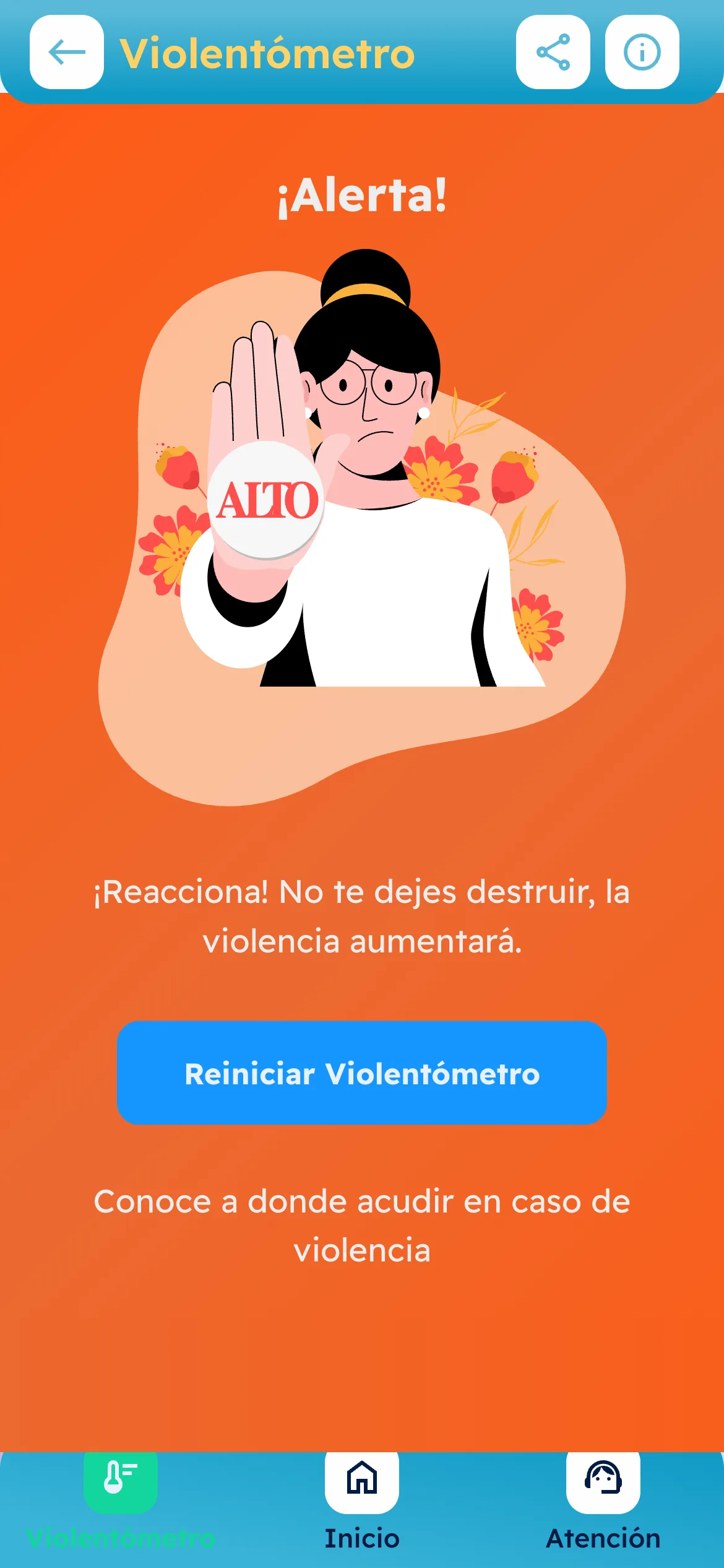 Vive Sin Miedo en el celular: «¡Alerta!», el resultado