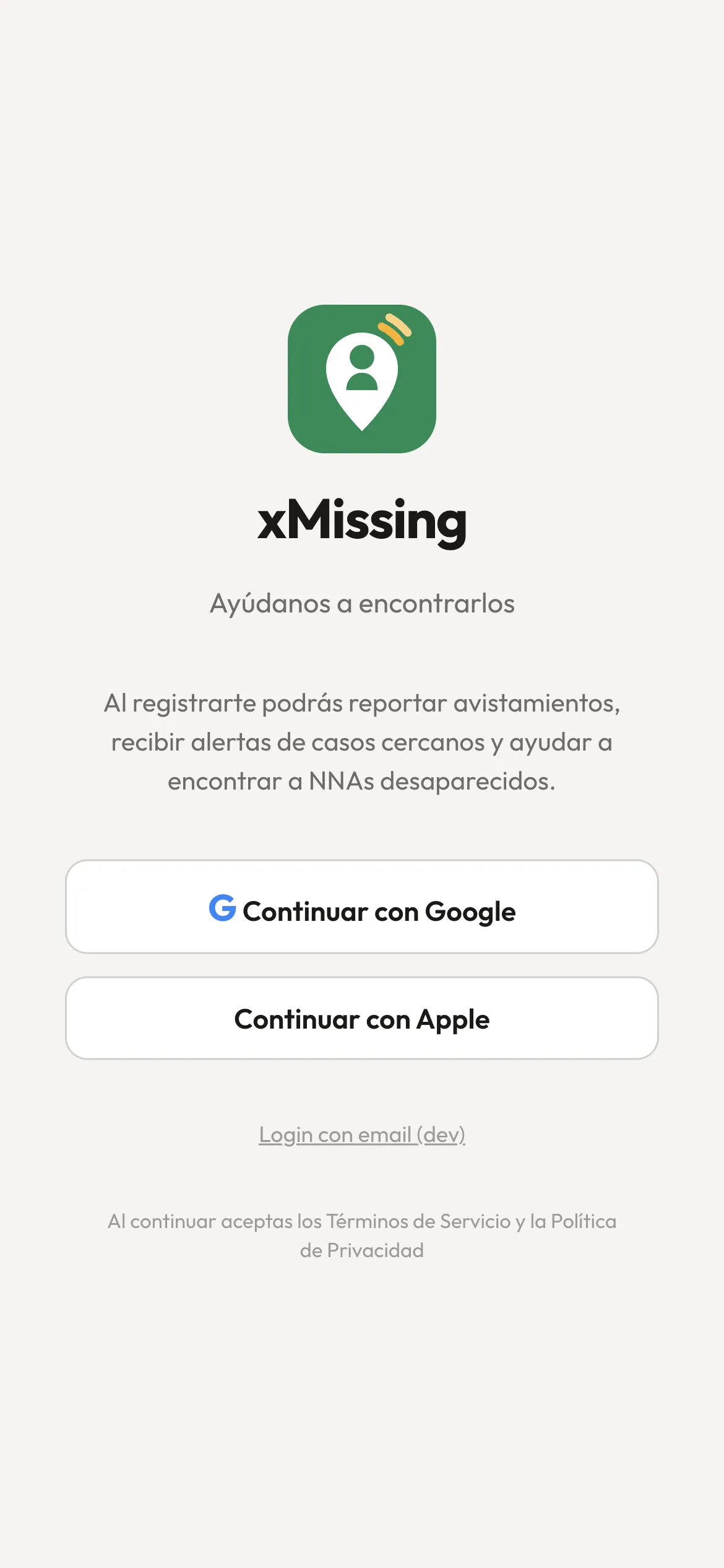xMissing en el celular: acceso