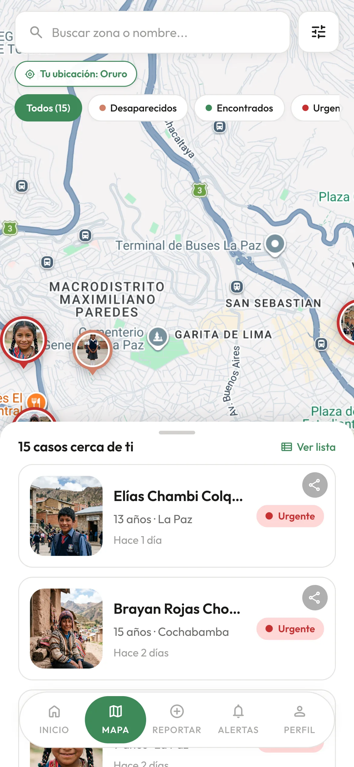 xMissing en el celular: mapa