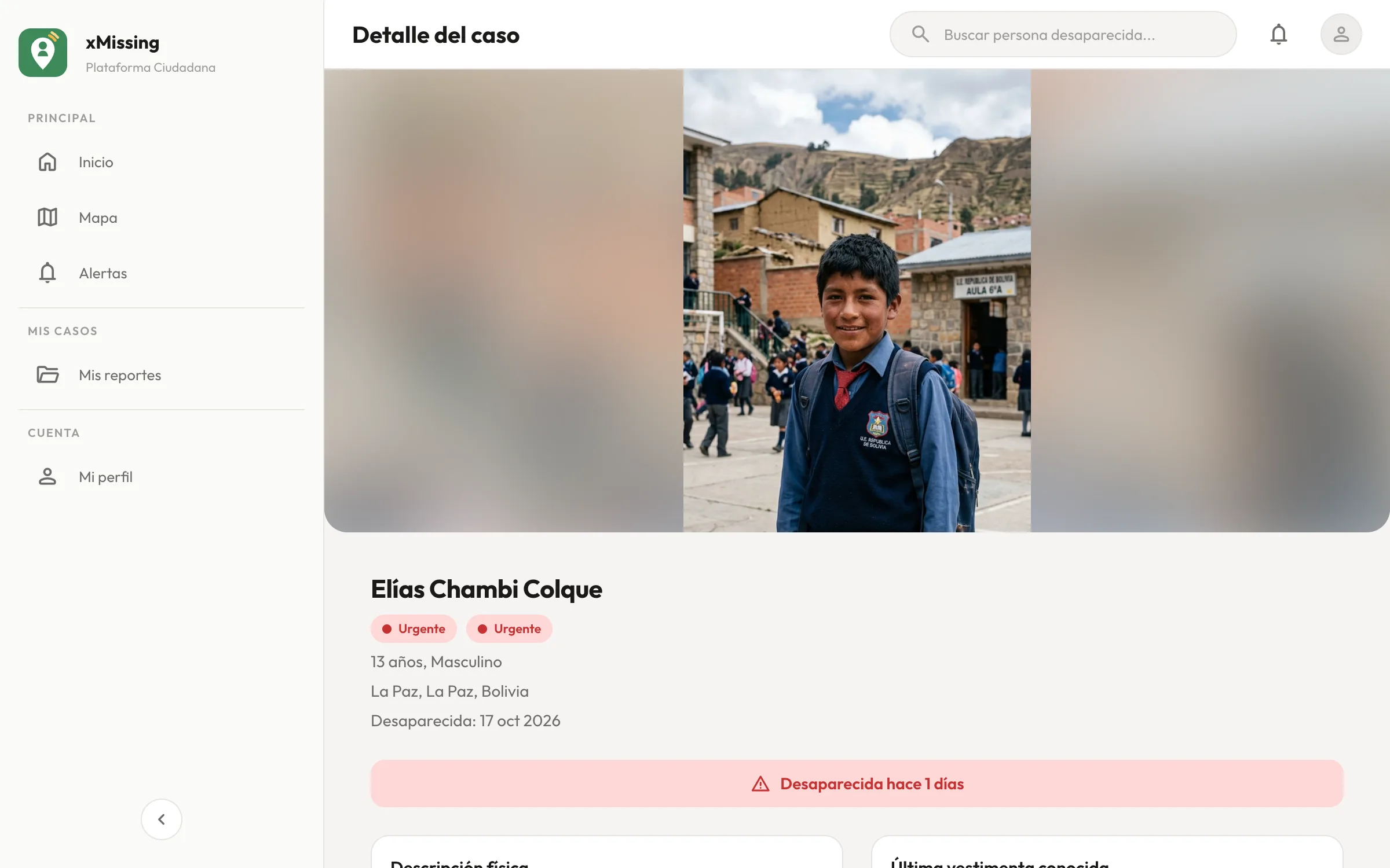 xMissing: ficha de un caso