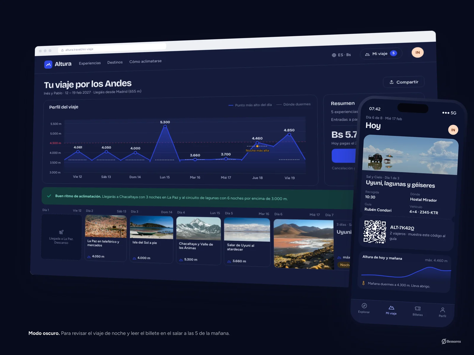 Altura — web reservas viajes bolivia modo