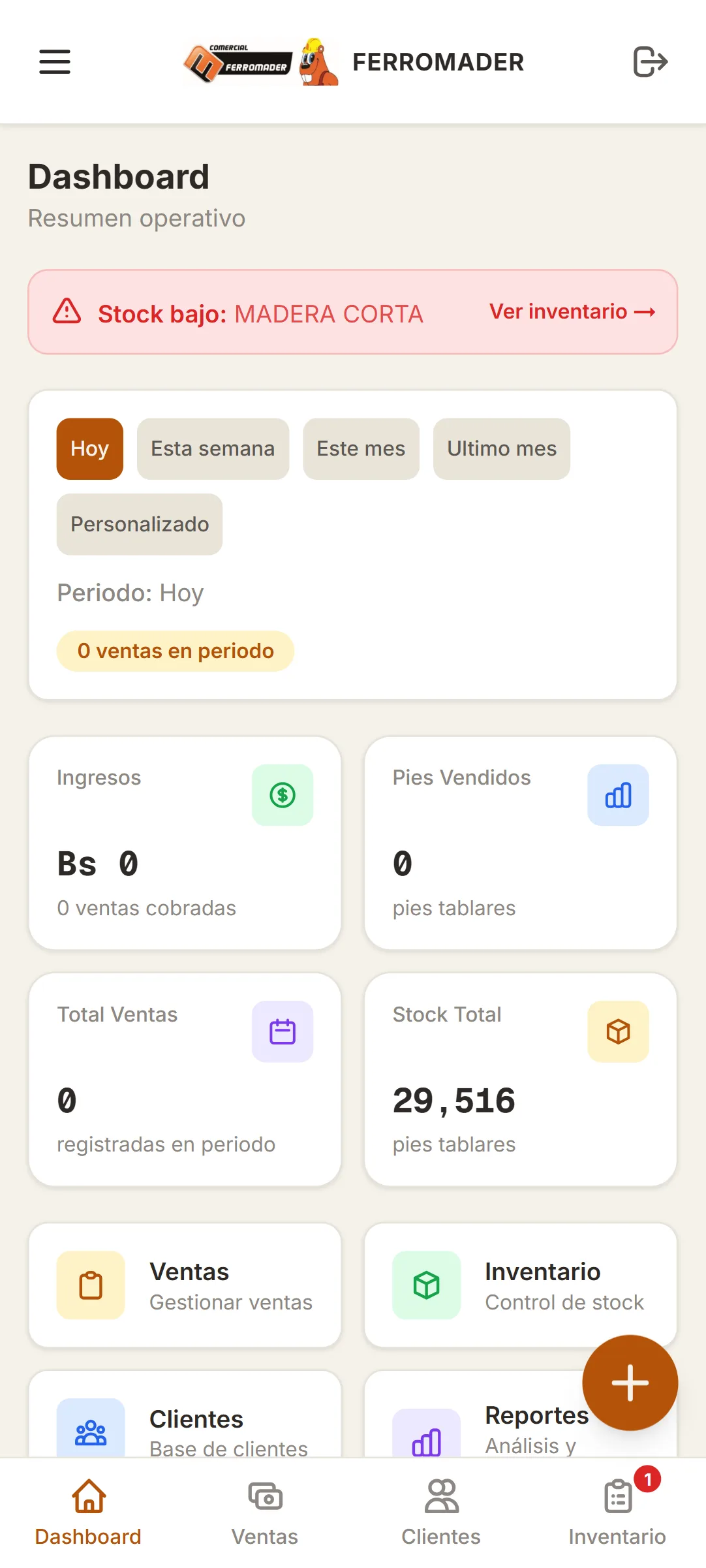Ferromader — dashboard