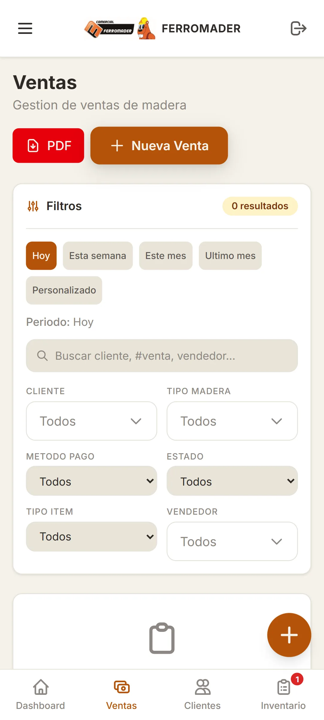 Ferromader — ventas