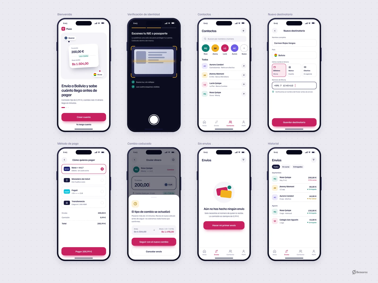 Fluxo — app envios dinero bolivia galeria pantallas