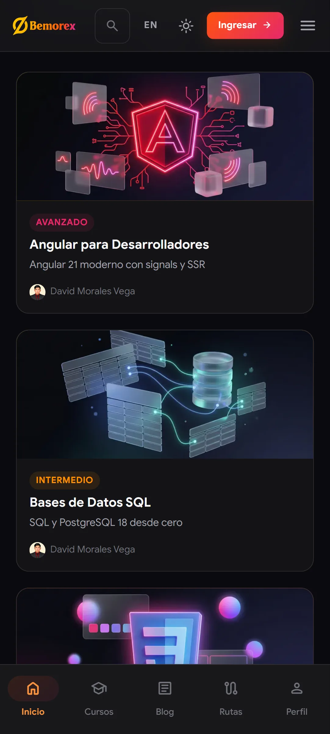 Bemorex Learn — learn cursos