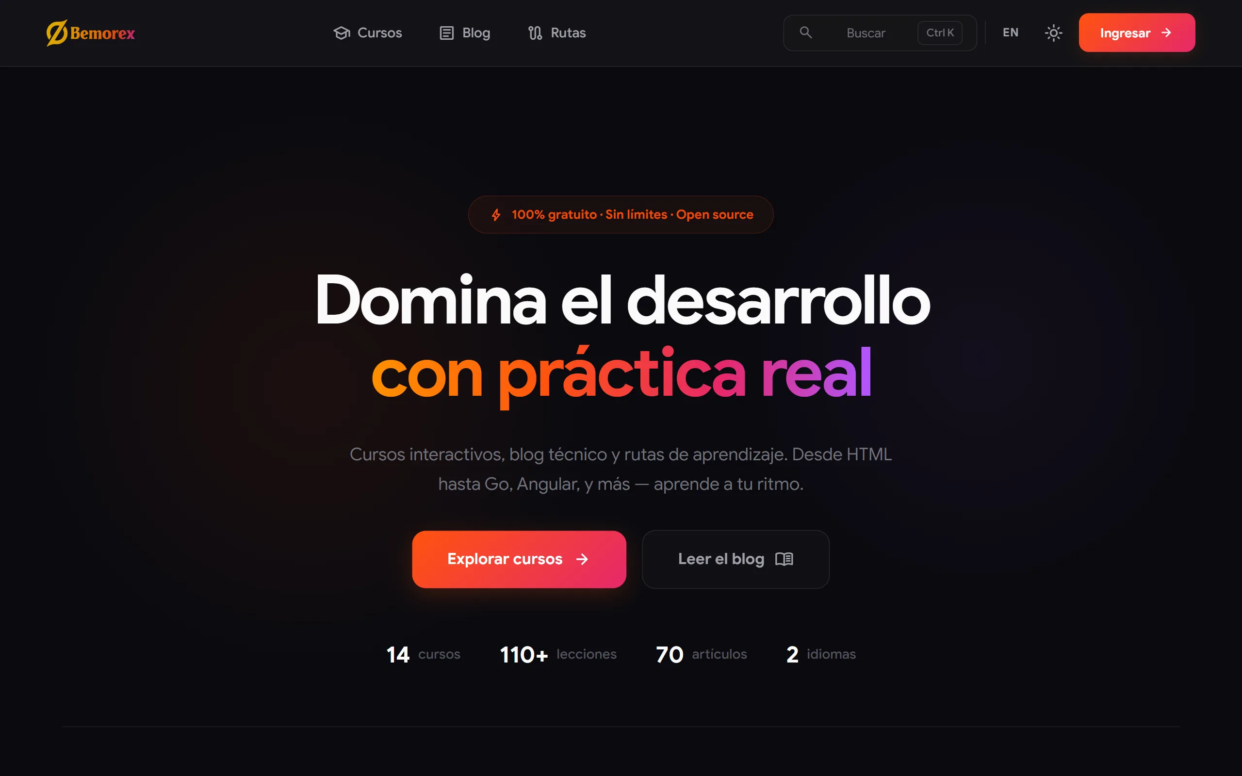 Bemorex Learn — learn inicio