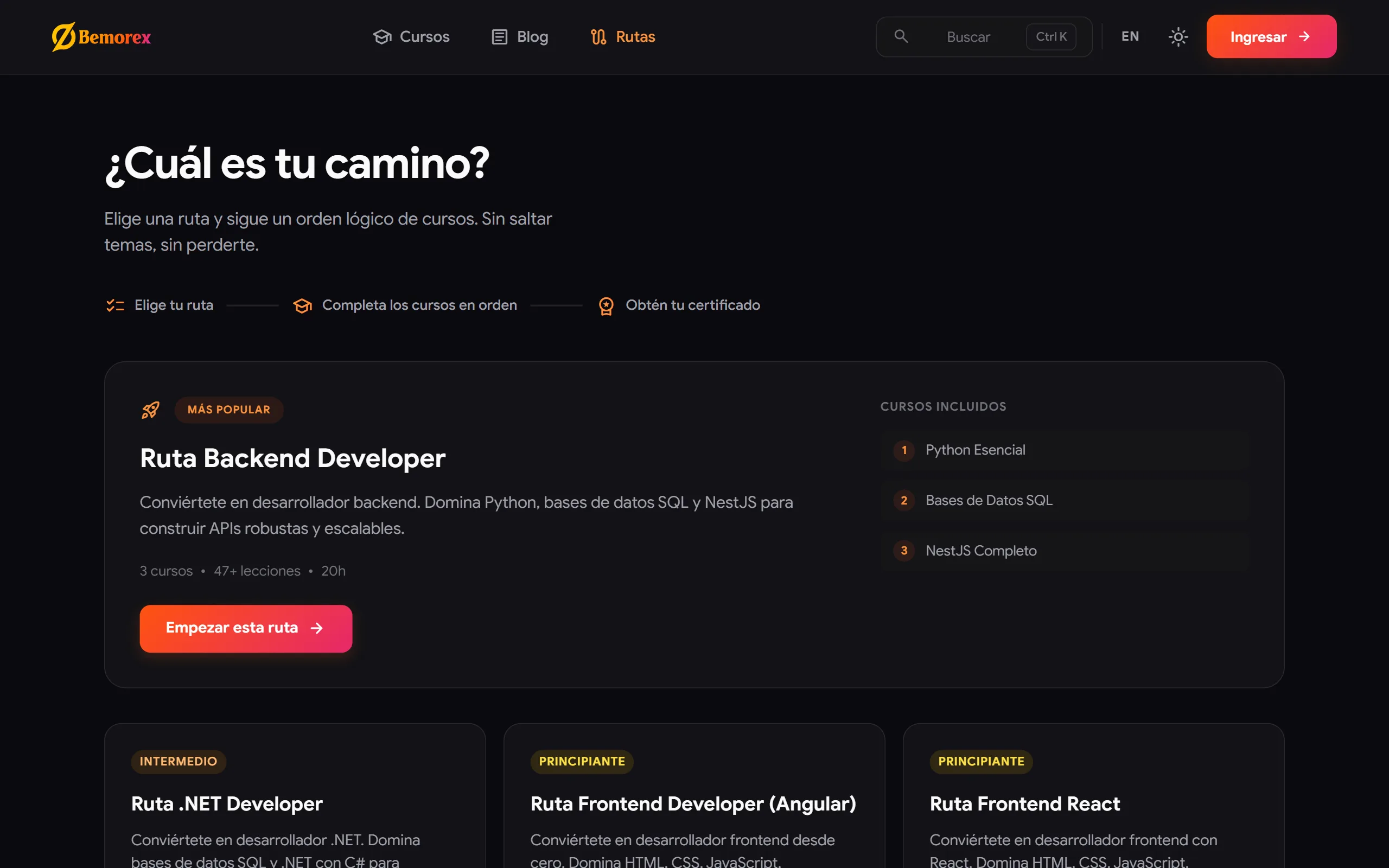 Bemorex Learn — learn ruta