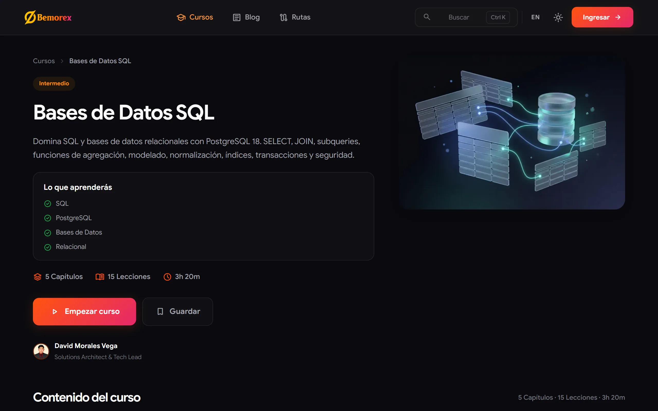 Bemorex Learn — learn sql