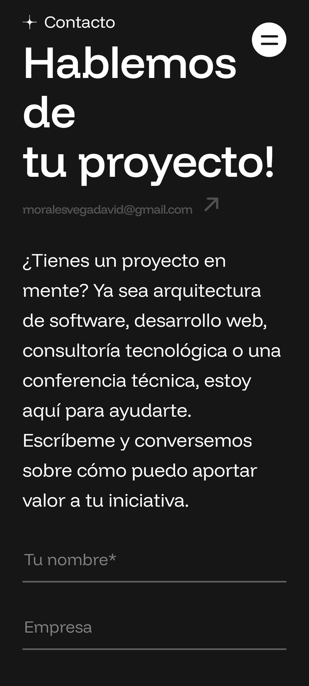 David Morales Vega — phone contact