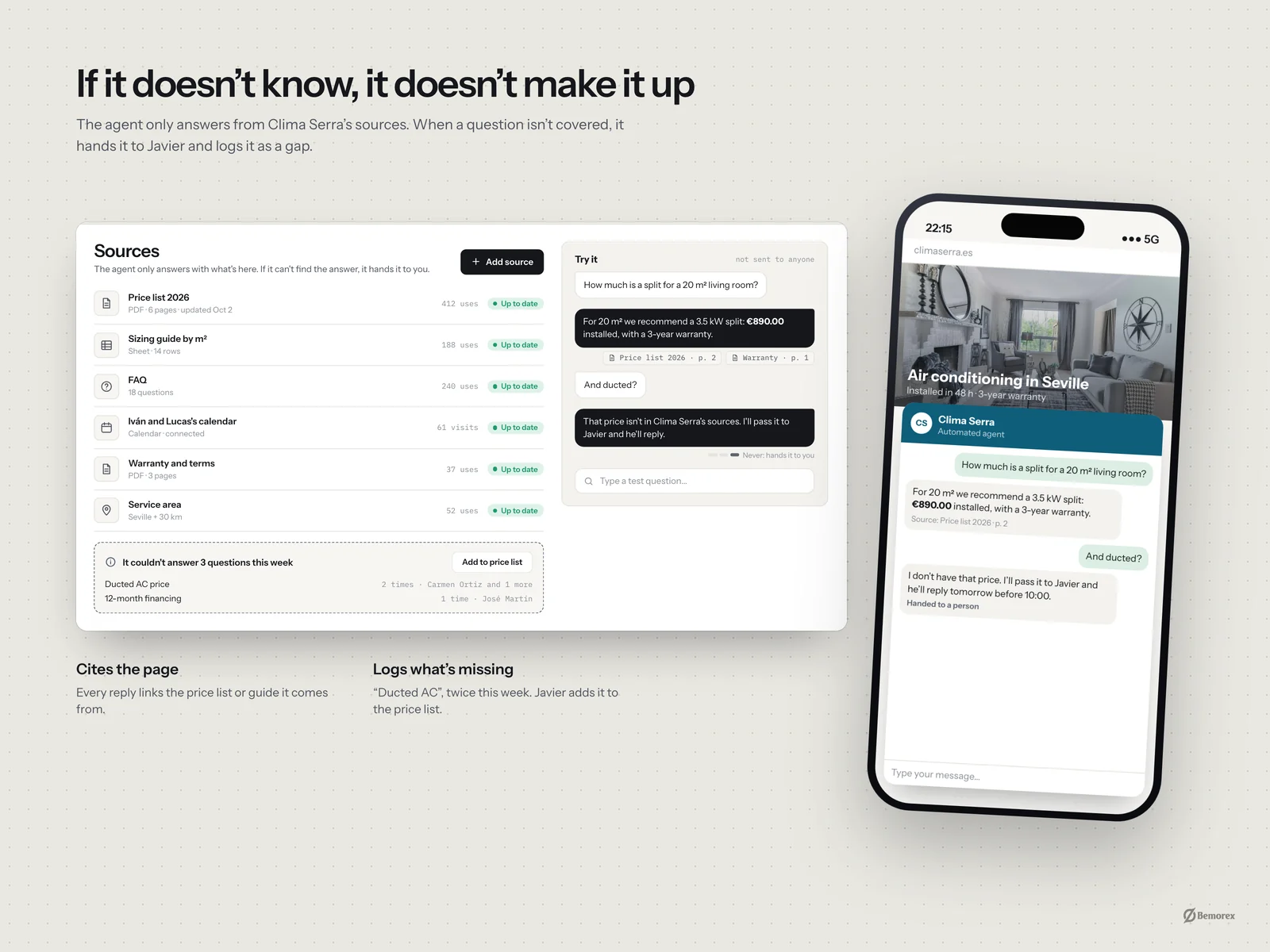 Operia — ai customer agent small business agent sources