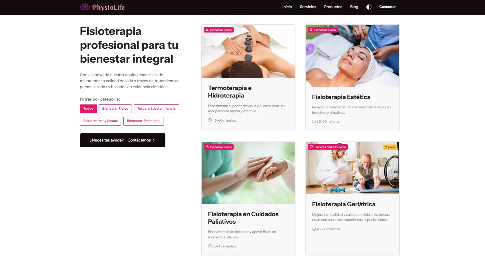 PhysioLife — servicios fisioterapia