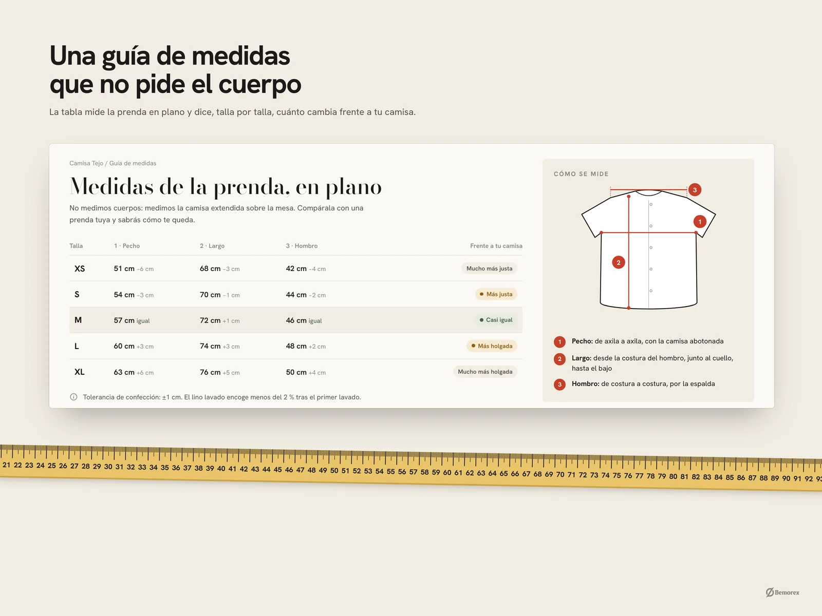 Threadline — tienda online ropa ecommerce guia de medidas