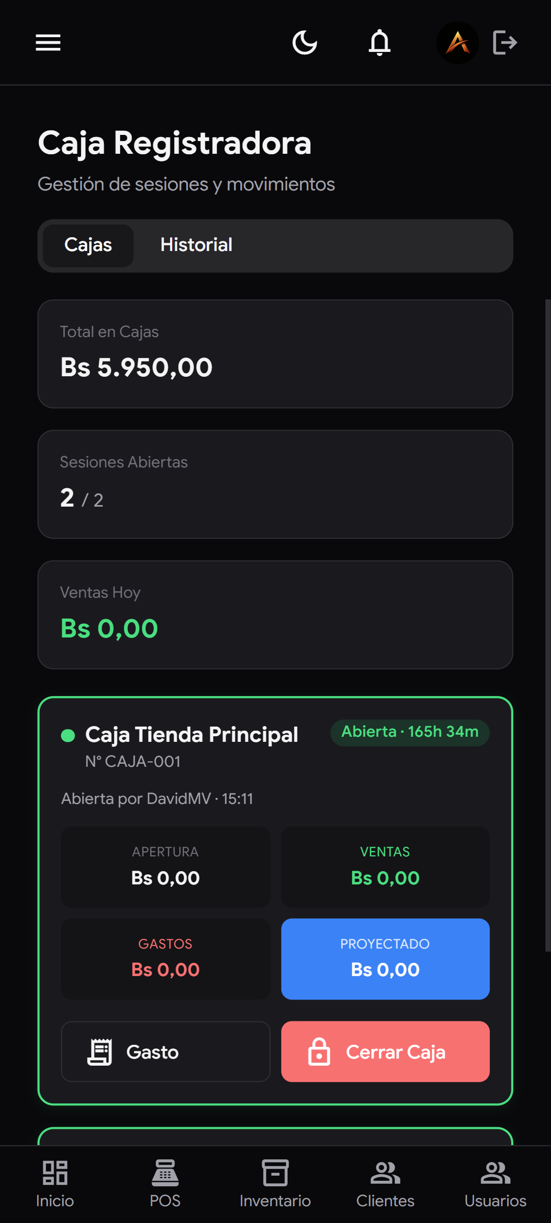 Venture — caja