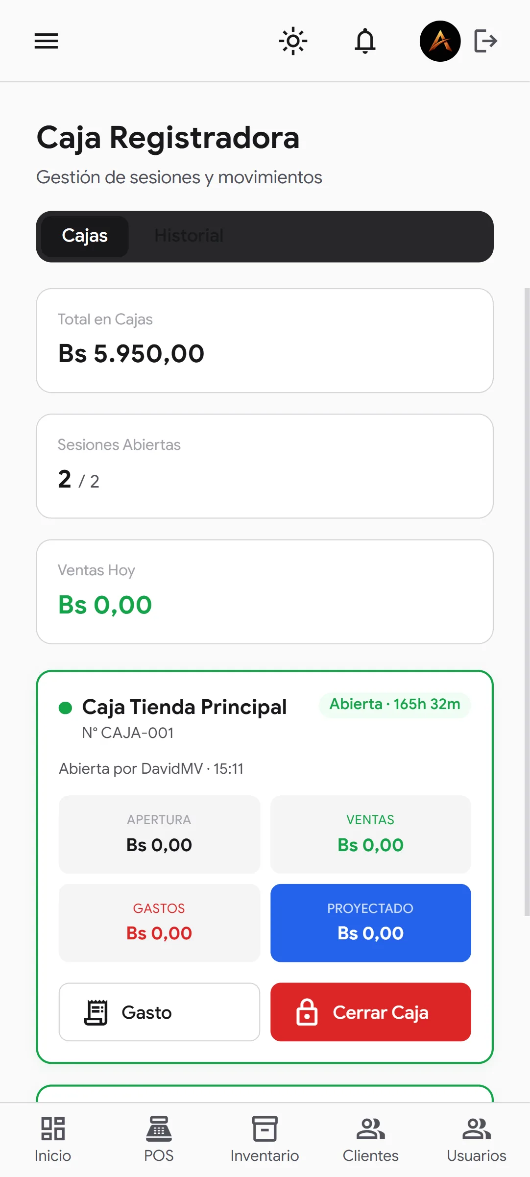 Venture — caja