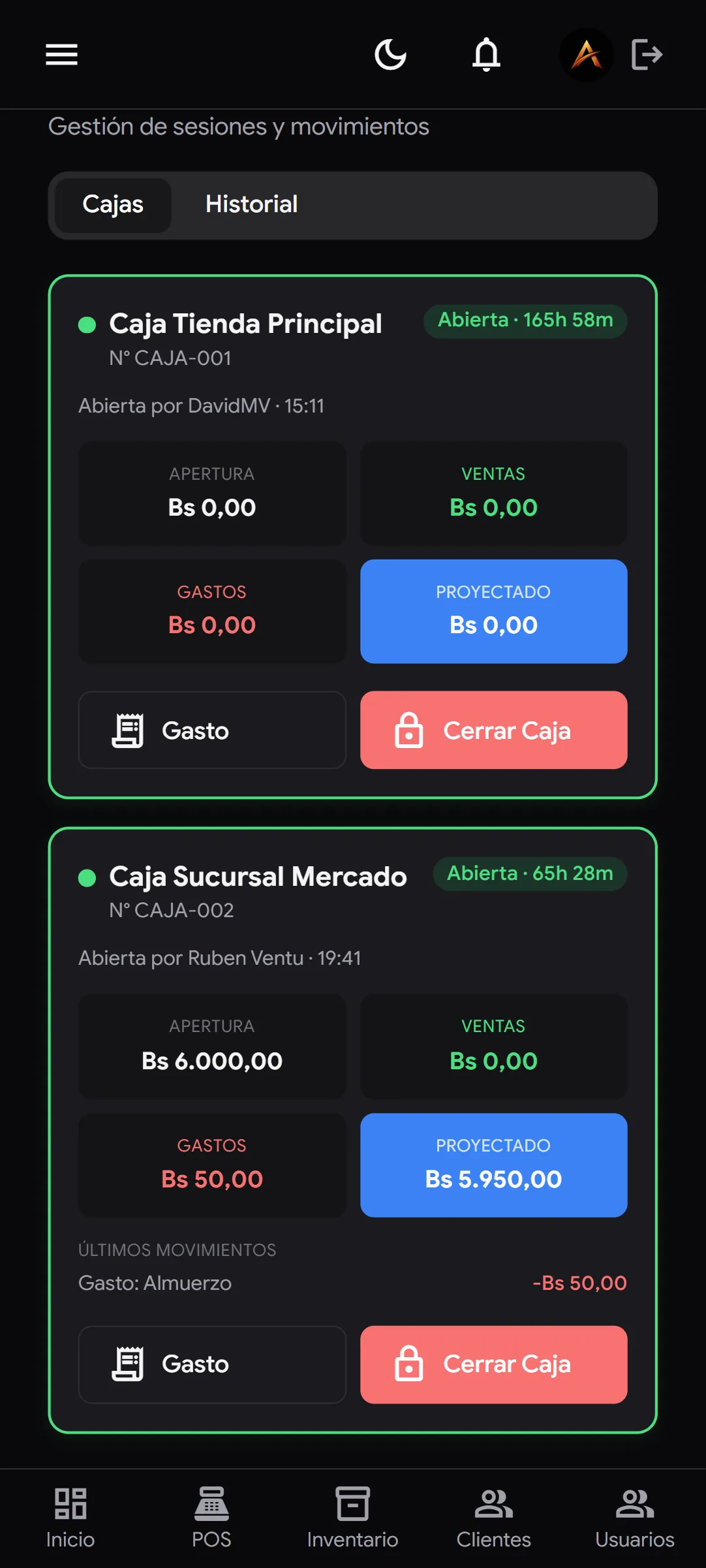 Venture — cajas