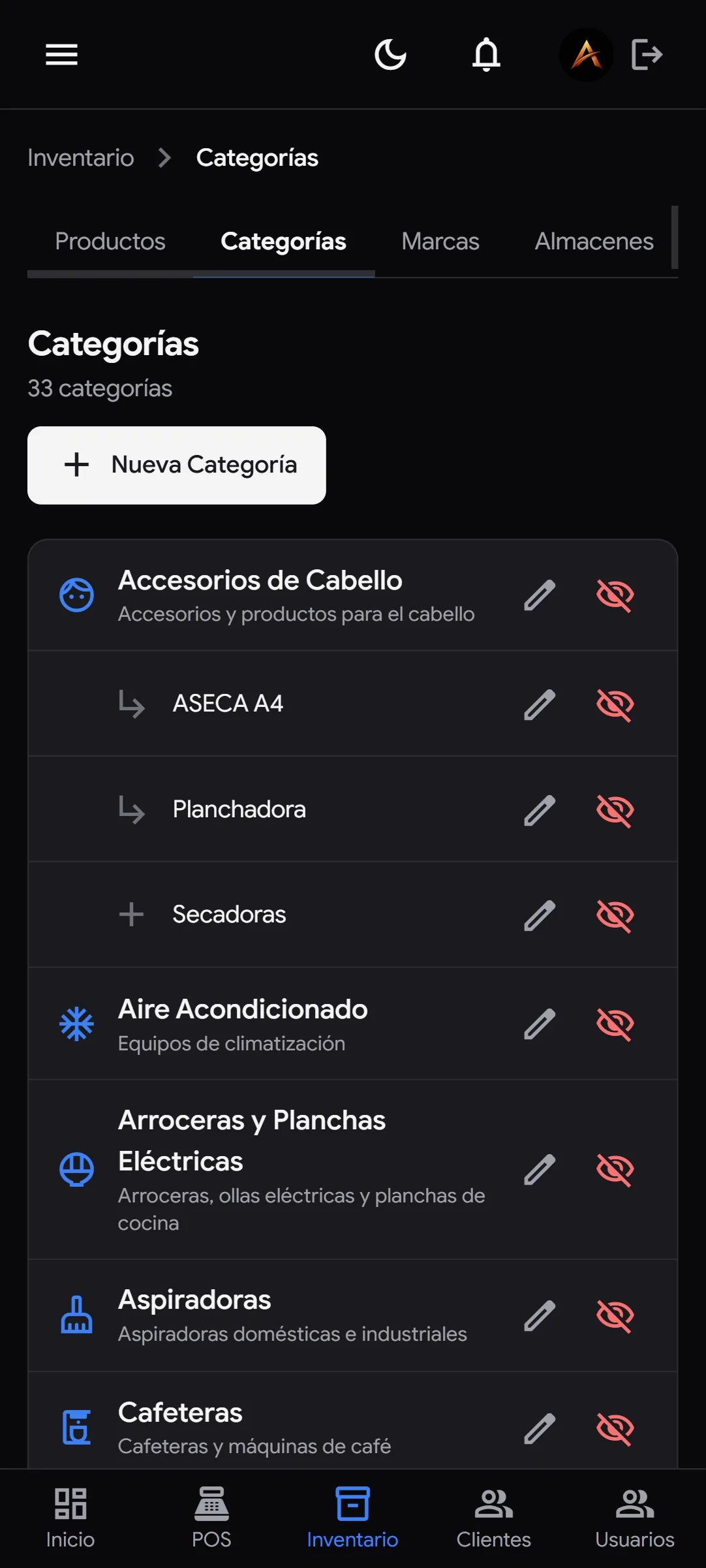 Venture — categorias