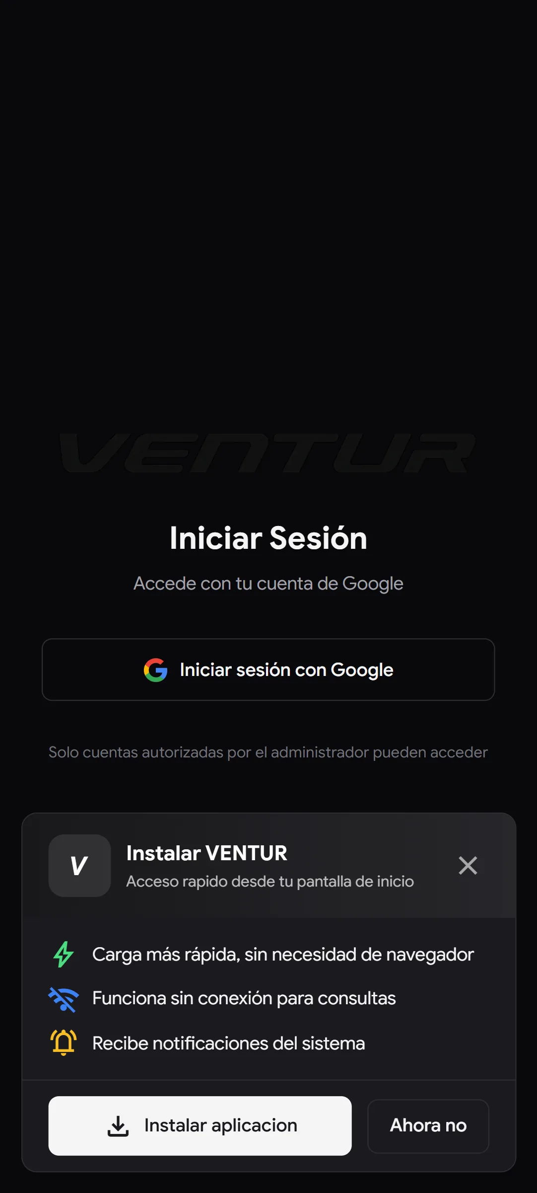 Venture — instalar pwa
