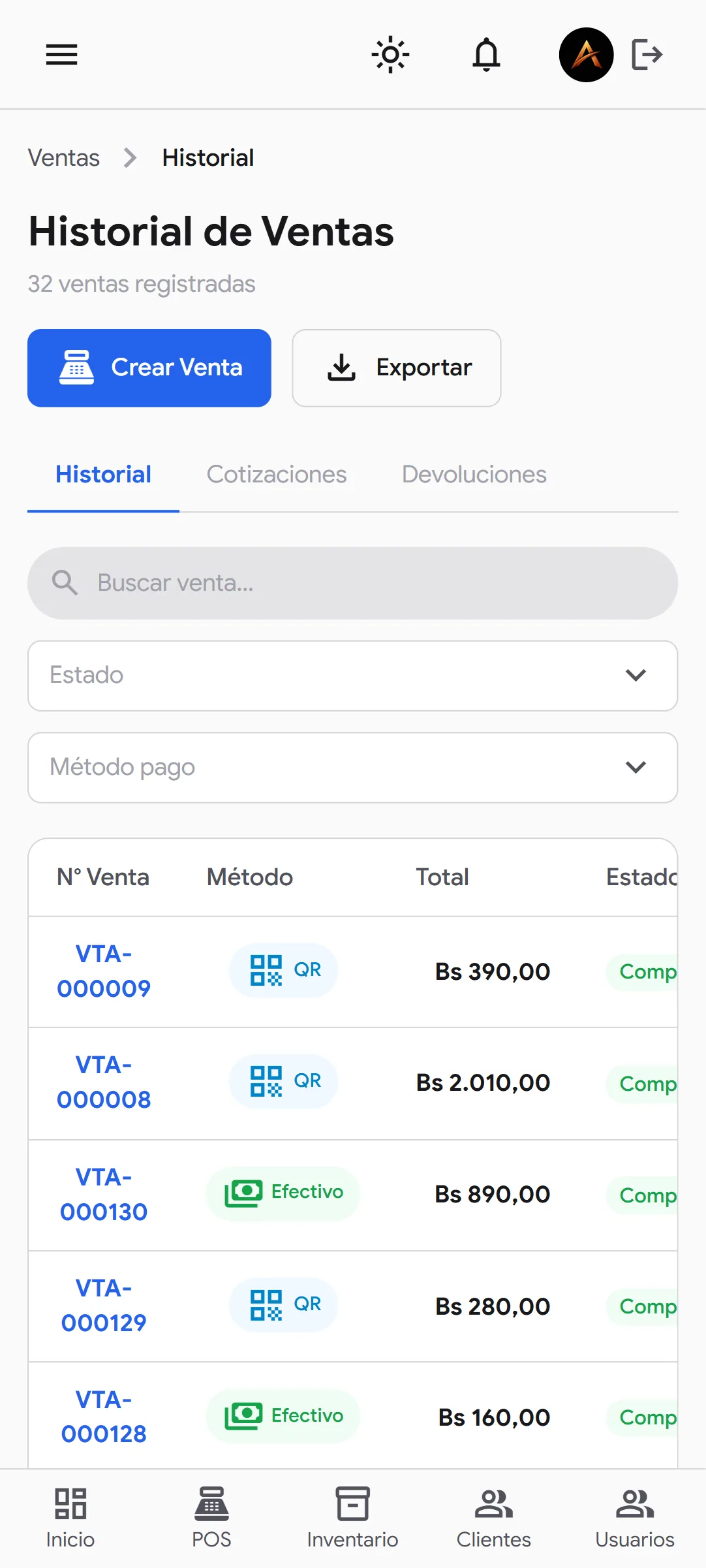 Venture — ventas