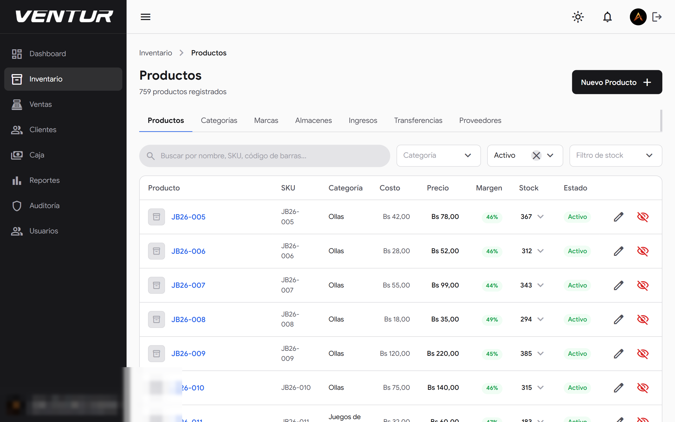Venture — producto